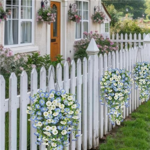 3 Pcs Artificial Hanging Flowers for Outdoors Morning Glory Artificial Flowers - Picture 2 of 16